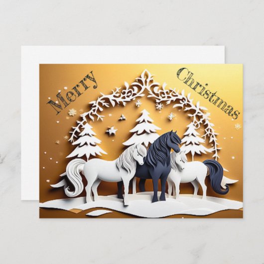 Merry Christmas - 1 Briefkaart (Voorkant / Achterkant)