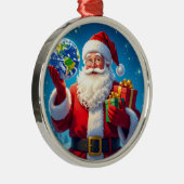 „Merry Christmas“1 Metalen Ornament (Rechts)