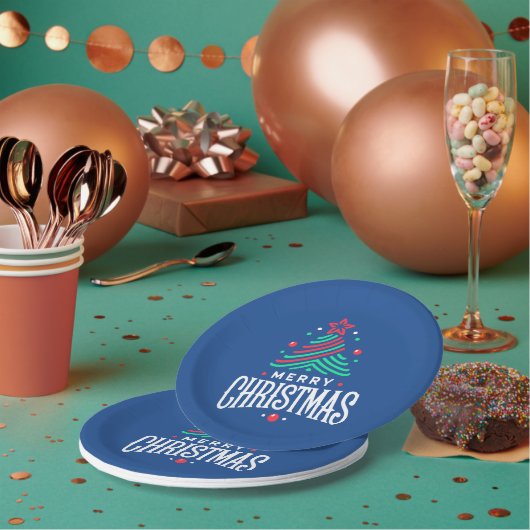 Merry Christmas 1 Papieren Bordje (Multi)