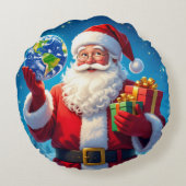 „Merry Christmas“1 Rond Kussen (Achterkant)