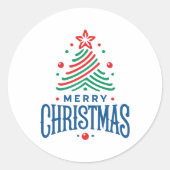 Merry Christmas 1 Ronde Sticker (Voorkant)