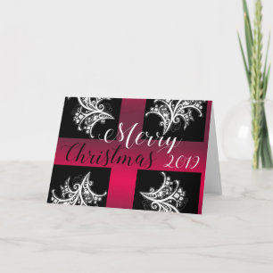 Merry Christmas 2019 in black, red and white Kaart
