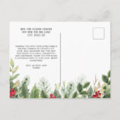 Merry Christmas 2024 foto Elegant Script Groen Feestdagenkaart (Achterkant)