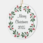 Merry Christmas 2024 Krans Holly Berries Ornament (Links)