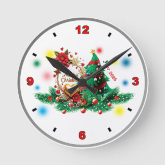 Merry Christmas 2025-Clock Ronde Klok