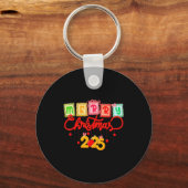 Merry Christmas 2025 Coquette Bow Matching Family Sleutelhanger (Voorkant)