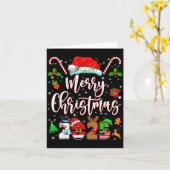 Merry Christmas 2025 Family Matching Pajamas Xmas  Kaart (Gele Bloem)