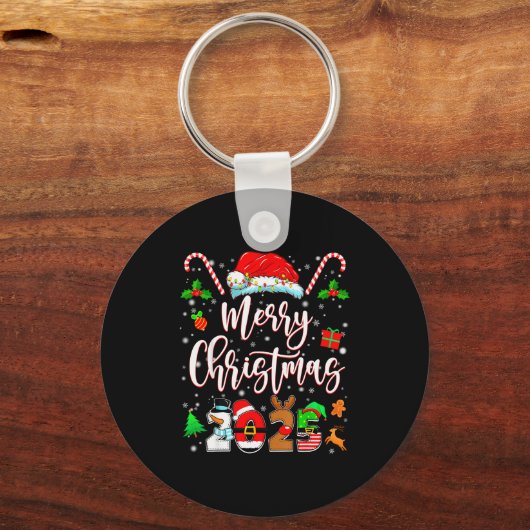 Merry Christmas 2025 Family Matching Pajamas Xmas  Sleutelhanger (Voorkant)