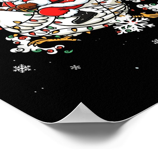 Merry Christmas 2025 Funny Santa Riding Chicken Ch Poster (Hoek)