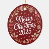 Merry Christmas 2025 Keramisch Ornament (Links)