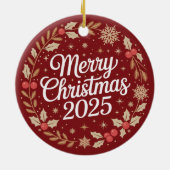 Merry Christmas 2025 Keramisch Ornament (Achterkant)