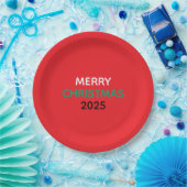 MERRY CHRISTMAS 2025 PAPER PLATES PAPIEREN BORDJE (Feest)