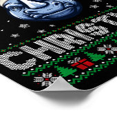 Merry Christmas 2025 Rhino Santa Hat Ugly Xmas Lon Poster (Hoek)