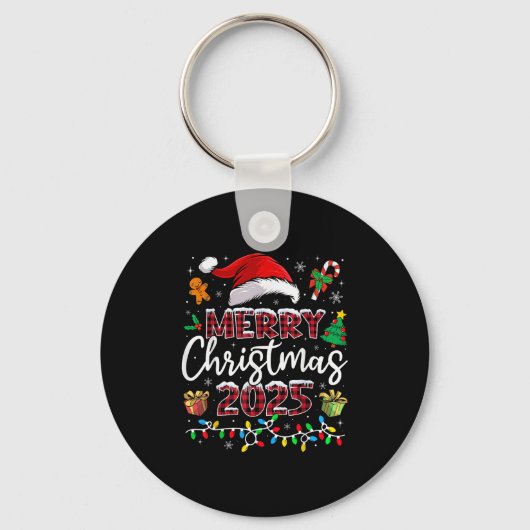 Merry Christmas 2025 Santa Elf Funny Family Matchi Sleutelhanger (Voorkant)