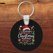 Merry Christmas 2025 Santa Elf Funny Family Matchi Sleutelhanger (Voorkant)