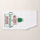 Merry Christmas 2025 White Bad Handdoek (Handdoek)