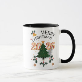 Merry Christmas 2026 Mug – Festive Holiday Coffee  Mok