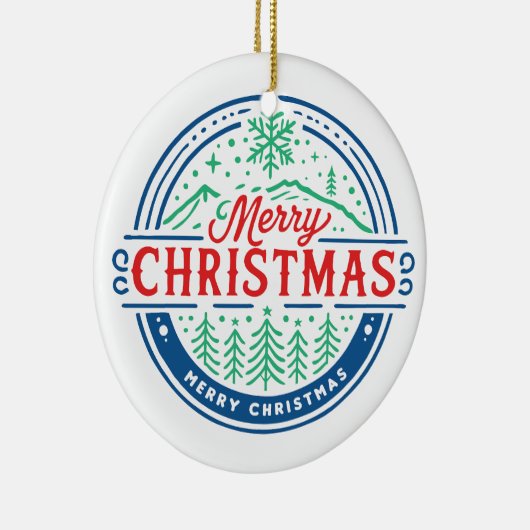 Merry Christmas 2 Keramisch Ornament (Rechts)