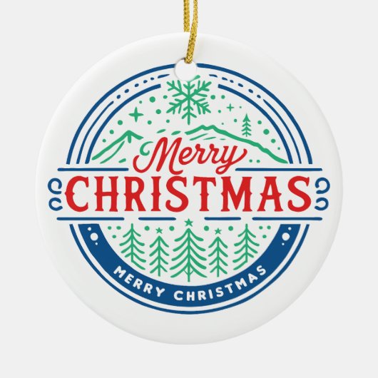 Merry Christmas 2 Keramisch Ornament (Voorkant)