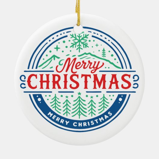 Merry Christmas 2 Keramisch Ornament (Achterkant)