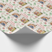Merry Christmas 2 Photos Christmas Doodles Cadeaupapier (Hoek)