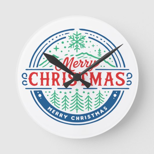 Merry Christmas 2 Ronde Klok (Voorkant)