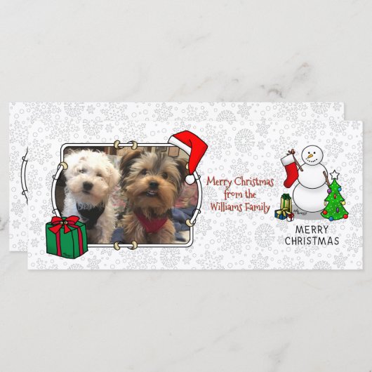 Merry Christmas 2 Tree Stocking Snowman (Voorkant / Achterkant)