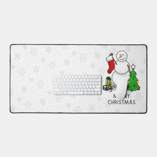 Merry Christmas 2 Tree Stocking Snowman Bureaumat (Keyboard & Muis)