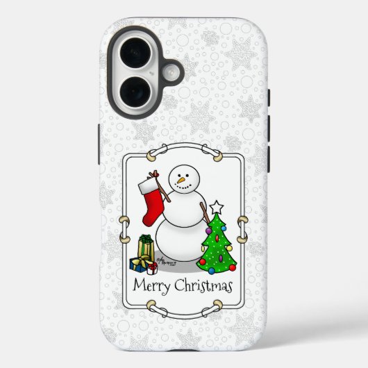 Merry Christmas 2 Tree Stocking Snowman Case-Mate iPhone Case (Achterkant)