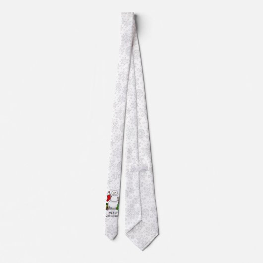 Merry Christmas 2 Tree Stocking Snowman Stropdas (Achterkant)