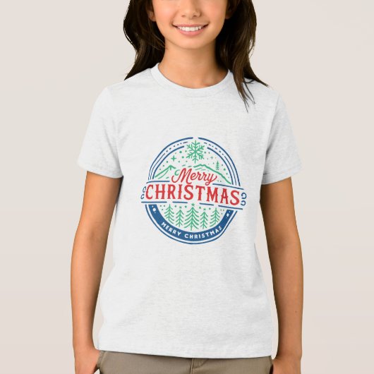 Merry Christmas 2 Tri-Blend Shirt (Voorkant)