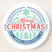 Merry Christmas 2 Zandsteen Onderzetter (Voorkant)