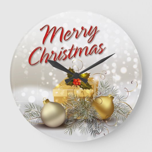Merry Christmas 36 Wall Clock Options Grote Klok (Voorkant)