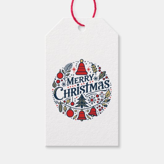 Merry Christmas 3 Cadeaulabel (Voorkant)