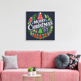 Merry Christmas 3 Canvas Afdruk