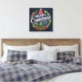 Merry Christmas 3 Canvas Afdruk (Insitu (Slaapkamer))