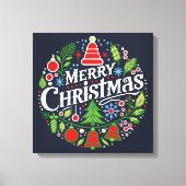 Merry Christmas 3 Canvas Afdruk (Voorkant)
