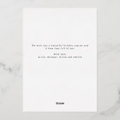 Merry Christmas 3 foto collage elegant rood goud Folie Feestdagenkaart (Achterkant)