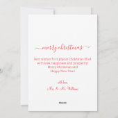 Merry Christmas 3 foto's Collage bruiloft rood Feestdagenkaart (Achterkant)