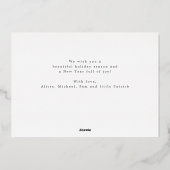 Merry Christmas 3 foto's elegant script rode plaid Folie Feestdagenkaart (Achterkant)