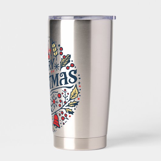 Merry Christmas 3 Geïsoleerde Drinkbeker (Links)