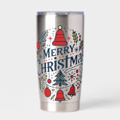 Merry Christmas 3 Geïsoleerde Drinkbeker (Voorkant)