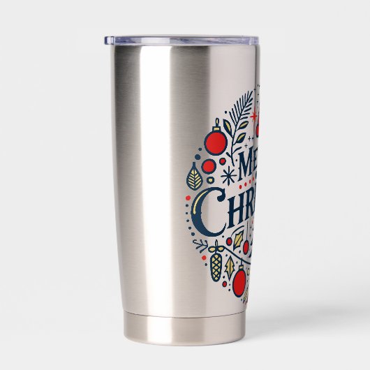Merry Christmas 3 Geïsoleerde Drinkbeker (Rechts)