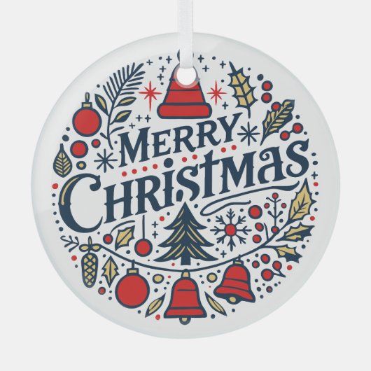 Merry Christmas 3 Glas Ornament (Voorkant)