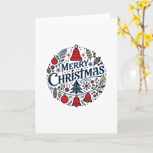 Merry Christmas 3 Kaart (Gele Bloem)