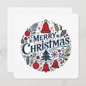 Merry Christmas 3 Kaart (Voorkant / Achterkant)