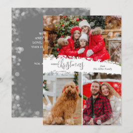 Merry Christmas 3 Photo Collage Feestdagenkaart