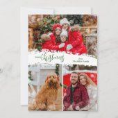 Merry Christmas 3 Photo Collage Feestdagenkaart (Voorkant)