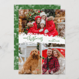Merry Christmas 3 Photo Collage Feestdagenkaart