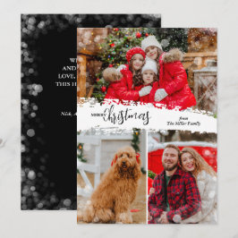 Merry Christmas 3 Photo Collage Feestdagenkaart